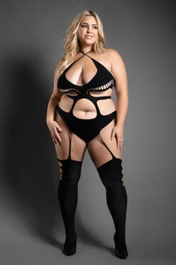 Mind Games Body Stocking(Mind Games Body Stocking) -Serpent Lane Crotchlesscut outteddybodystockingplussize 1