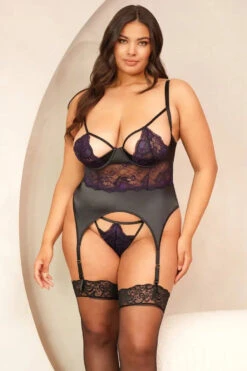 Serpent Lane 55 Plus Size Plum Merrywidow Set(Plus Size Plum Merrywidow Set)