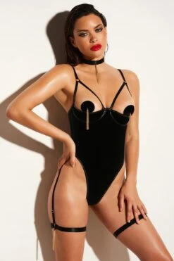 Shelly Teddy(Shelly Teddy) -Serpent Lane FETISHPlayOpenShelfCupVinyl MeshTeddyw VinylNippleCovers ChainTassleBlack