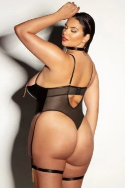 Shelly Teddy(Shelly Teddy) -Serpent Lane FETISHPlayOpenShelfCupVinyl MeshTeddyw VinylNippleCovers ChainTassleBlackQueenSize