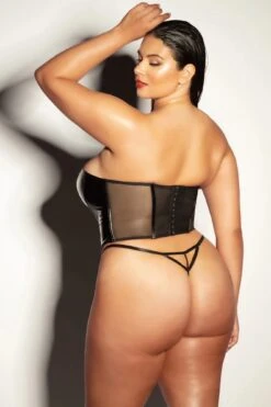 Rider Bustier Set(Rider Bustier Set) -Serpent Lane FETISHRiderVinylBustierw FrontZipperPlusSize