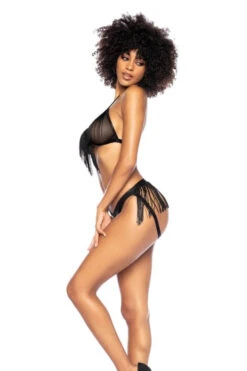 Fringe Bra Set(Fringe Bra Set) 6 Fringe Bra Set(Fringe Bra Set) -Serpent Lane FringeHalterTop OpenBackBottomw FrontZipperBlack