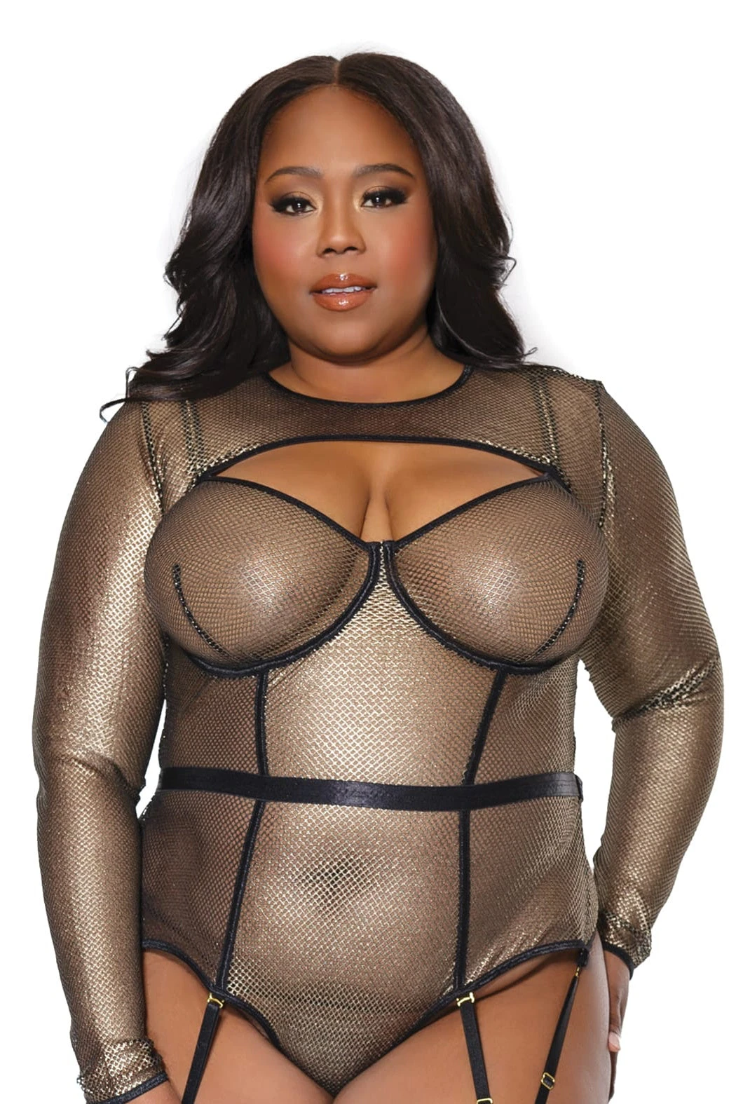 Plus Size Metallic Shrug(Plus Size Metallic Shrug) 1 Plus Size Metallic Shrug(Plus Size Metallic Shrug)