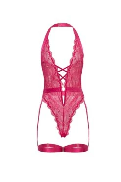 Kahlia Teddy(Kahlia Teddy) -Serpent Lane PinkLaceTeddyWithGarters