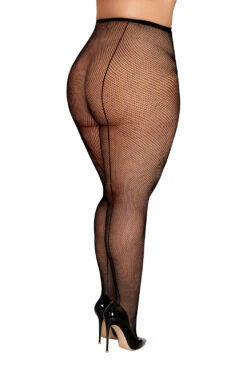 Bow Pantyhose(Bow Pantyhose) -Serpent Lane PlusSizeFishnetStockingWithBackSeam