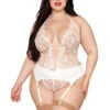 Plus Size White Rose Teddy(Plus Size White Rose Teddy)