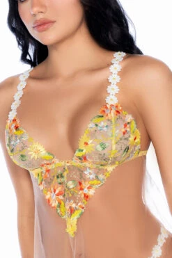 Sunlit Daisy Babydoll(Sunlit Daisy Babydoll) -Serpent Lane SunlitBlissMeshandLaceBabydollw Thong2pcSet YellowS MSunlitBlissMeshandLaceBabydoll