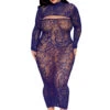 Plus Size Midnight Bodystocking Dress(Plus Size Midnight Bodystocking Dress)