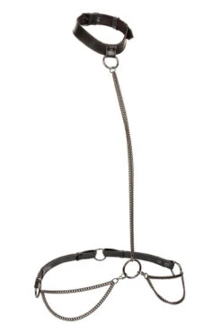 Plus Size Chain Halter & Leash(Plus Size Chain Halter Leash) -Serpent Lane collarneckharness 1