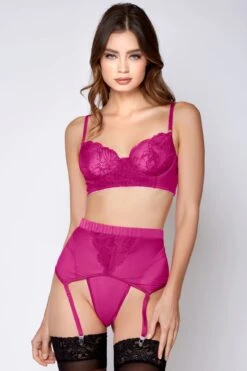 Jayne Bra Set(Jayne Bra Set) -Serpent Lane fuschiabraandgarterbeltset.jog