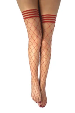 Red Fence Net Thigh Highs(Red Fence Net Thigh Highs)