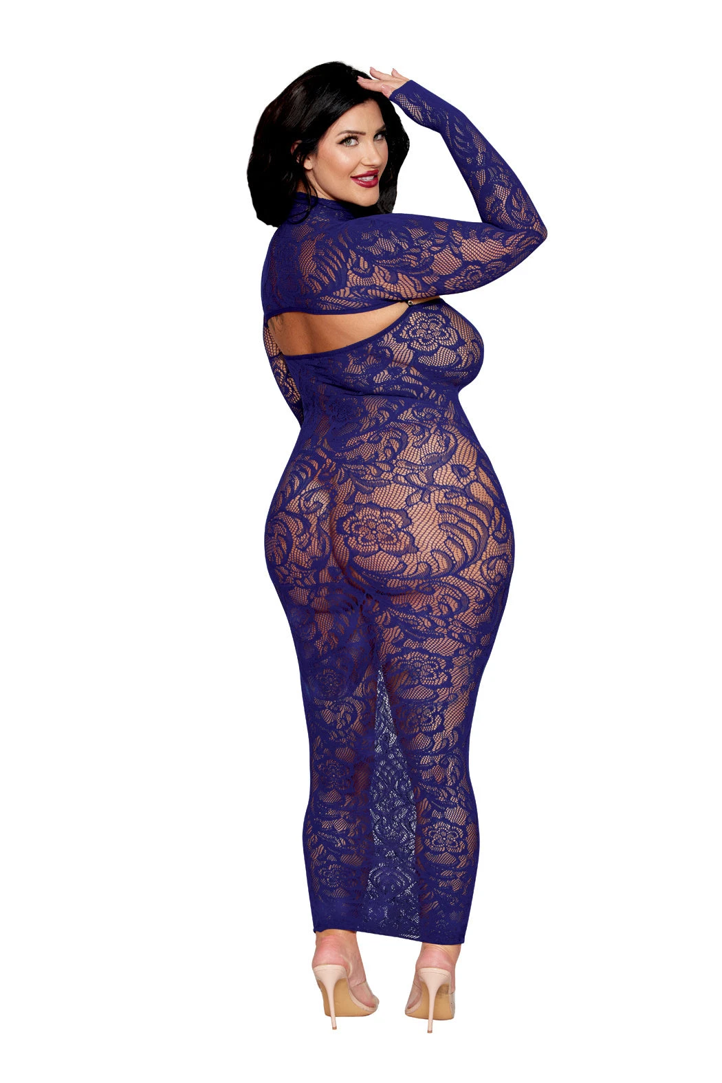 Plus Size Midnight Bodystocking Dress(Plus Size Midnight Bodystocking Dress) 2 Plus Size Midnight Bodystocking Dress(Plus Size Midnight Bodystocking Dress) - Image 2