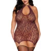 Plus Size Cherry Bodystocking Dress(Plus Size Cherry Bodystocking Dress)