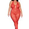 Plus Size Red Leopard Bodystocking(Plus Size Red Leopard Bodystocking)
