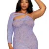 Plus Size Asymmetrical Lavender Chemise(Plus Size Asymmetrical Lavender Chemise)