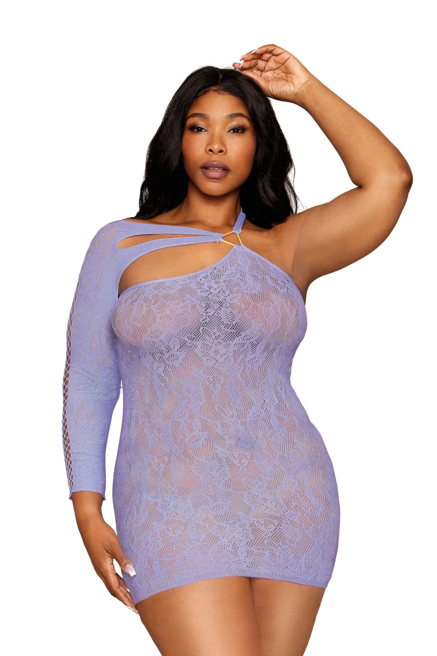 Plus Size Asymmetrical Lavender Chemise(Plus Size Asymmetrical Lavender Chemise) 1 Plus Size Asymmetrical Lavender Chemise(Plus Size Asymmetrical Lavender Chemise)